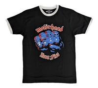 Motorhead Ringer T Shirt Iron Fist Band Logo Nuovo Ufficiale Unisex Nero Size XXL