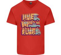 Motorhome Live What You Love RV Caravan Maglietta In Cotone A V Per Uomo