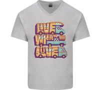 Motorhome Live What You Love RV Caravan Maglietta In Cotone A V Per Uomo