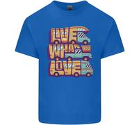 Motorhome Live What You Love RV Caravan Uomo T-Shirt in Cotone Girocollo