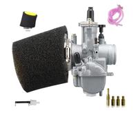Motori Carburatore Kit Filtro Aria In Schiuma Da 49 Mm Con Carburatore Corsa PWK Da 24/26/28 Mm Con Getto Di Potenza Pitbike Moto Per Suzuki 250 Cc(PWK28Sport Kit)