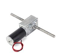 Motoriduttore a Vite Senza Fine, DC 12V Doppio Produzione Albero M8 Doppio Destra Mano Filo Alto Momento Torcente Turbina Reducer Velocità Riduzione Motore(Reduction Ratio 100)