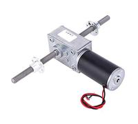 Motoriduttore a Vite Senza Fine, DC 24V Elettrico Doppio Albero M8 Mano Destra e Mano Sinistra Filo Motoriduttore Alto Momento Torcente Turbina 2480 Motore con Flangia(Speed Reduction Rate 17)
