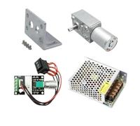 Motoriduttore JGY370 12V 24V Coppia elevata a bassa velocità Staffa jgy370 + Controller + Riduttore invertito di potenza Mini motore scatola di riduzione(Package F,160RPM_DC 12V)