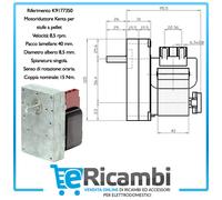 MOTORIDUTTORE KENTA STUFA A PELLET CON ALBERO 8,5mm 220V NORDICA CLAM LINCAR