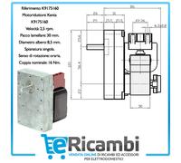 MOTORIDUTTORE KENTA STUFA A PELLET CON ALBERO 8,5mm 220V NORDICA CLAM LINCAR