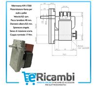 MOTORIDUTTORE KENTA STUFA A PELLET CON ALBERO 8,5mm 220V NORDICA CLAM LINCAR