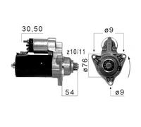 ERA Benelux Motorino avviamento 220054A 2 kW per VW Transporter IV, Seat Ibiza II 2.5 TDI/1.9 TD