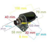Motorino avviamento starter 14 denti 12V per motore 10-18 CV Briggs&Stratton ...