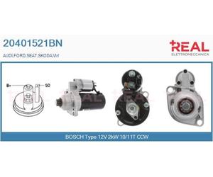 Motorino d'avviamento 20401521BN REAL per AUDI VW FORD SEAT SKODA
