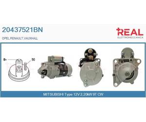 Motorino d'avviamento 20437521BN REAL per RENAULT OPEL