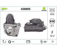VALEO 438095 Motorino d'avviamento Potenza nominale: 2,1 kW Stop & Start: NO N° denti: 11 denti Voltaggio: 12 V Direzione di rotazione: CLOCKWISE