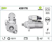 Valeo Motorino d'Avviamento 438176 - 2 kW - 10/11 Denti - 12 V | Direzione di Rotazione: Senso Rotazione Antiorario