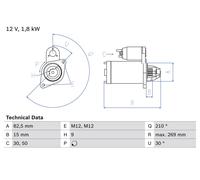 Motorino d'avviamento per AUDI FERRARI MULTICAR SKODA VW 456 GT/GTA 80 90 A4 A6