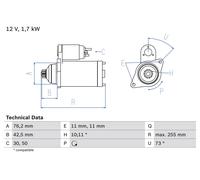 Motorino d'avviamento per AUDI SEAT SKODA VW A3 ALTEA ALTEA XL CADDY CC EOS GOLF