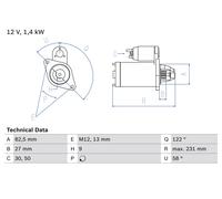Motorino d'avviamento per AUDI SKODA VW VW (SVW) A4 A6 A8 ALLROAD CABRIOLET PASS