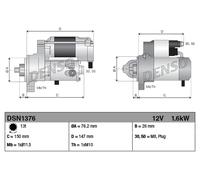Motorino di avviamento Senso rotazione orario DSN1376 DENSO per BMW 5 Touring X3