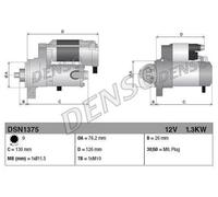 Motorino di avviamento Senso rotazione orario DSN1375 DENSO per BMW 5 5 Touring