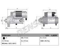 Motorino di avviamento Senso rotazione orario DSN1391 DENSO per HONDA CR-V III
