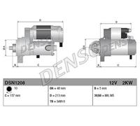 Motorino di avviamento Senso rotazione orario DSN1208 DENSO per LAND ROVER