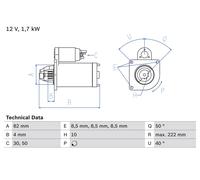 Motorino d'avviamento per OPEL SAAB VAUXHALL 9-3 9-3X 9-5 ASTRA ASTRAVAN INSIGNI
