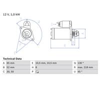 Motorino d'avviamento per SMART FORTWO