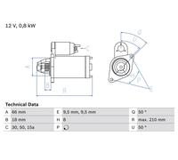 Motorino d'avviamento per SUZUKI JIMNY LJ80 SAMURAI SJ410