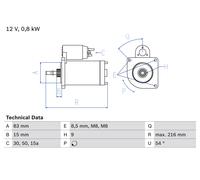 Motorino d'avviamento per VW DERBY GOLF JETTA POLO SCIROCCO