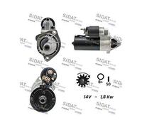 Motorino D'avviamento Sidat S12BH0026A2 per Audi Seat Skoda VW Vag