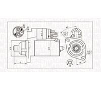 Motorino di avviamento 063721323010 MAGNETI MARELLI per AUDI SEAT SKODA VW
