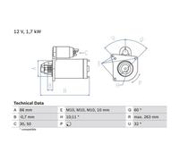 Motorino di avviamento BOSCH 0 986 013 200