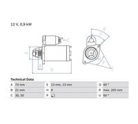 Motorino di avviamento BOSCH 0 986 018 840