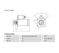 Motorino di avviamento BOSCH 0 986 022 061