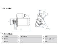 Motorino di avviamento BOSCH 0 986 023 230 per SUZUKI IGNIS I (FH) 1.3 2000-2003