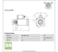 Motorino di Avviamento Bosch per CITROEN JUMPER FIAT DUCATO PEUGEOT BOXER #09