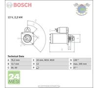 Motorino di Avviamento Bosch per VOLVO XC70 XC60 V70 V60 V50 S80 S60 S40 C70 #ot