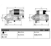 Motorino di avviamento DENSO DSN3018 per SAAB 9-5 (YS3G) 2 2010-2012