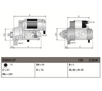 Motorino di avviamento DENSO DSN3137 per BMW 1 (E87) 2 2004-2011