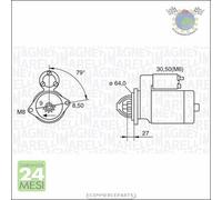 Motorino di avviamento M.Marelli per ALFA ROMEO MITO FIAT GRANDE PUNTO FIORINO