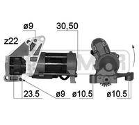 Motorino di avviamento Senso rotazione antiorario 220788A ERA per DODGE JEEP