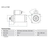 BOSCH 0 986 020 250 Motorino d'avviamento