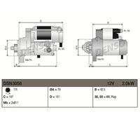 Motorino di avviamento Senso rotazione antiorario DSN3058 DENSO