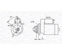 Motorino di avviamento Senso rotazione orario 063721045010 MAGNETI MARELLI