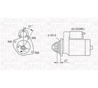 Motorino di avviamento Senso rotazione orario 063721203010 MAGNETI MARELLI