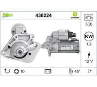 Motorino di avviamento Senso rotazione orario 438224 VALEO per RENAULT DACIA