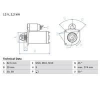 Motorino di avviamento Senso rotazione orario autosupportato 0 986 015 930 BOSCH