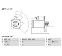 BOSCH 0 986 016 660 Motorino avviamento