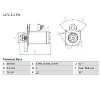 Motorino di avviamento Senso rotazione orario autosupportato 0 986 017 770 BOSCH