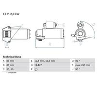 Motorino di avviamento Senso rotazione orario autosupportato 0 986 021 810 BOSCH