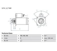 Bosch Motorino di avviamento 0 986 025 380 – autosupportato, rotazione oraria – per FIAT